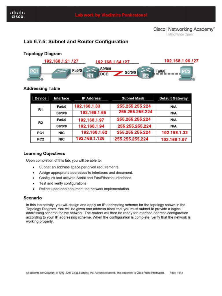Lab 6.7.5 | PDF | Ip Address | Computer Network