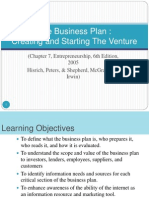 Session 15 To 20 - The Business Plan - Creating and Starting The Venture