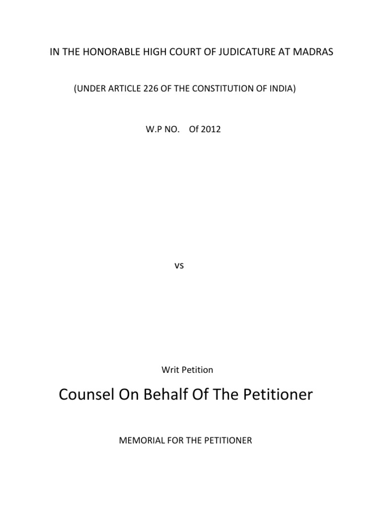 Moot Court Sample Memorial Freedom Of Speech United States House Of Representatives