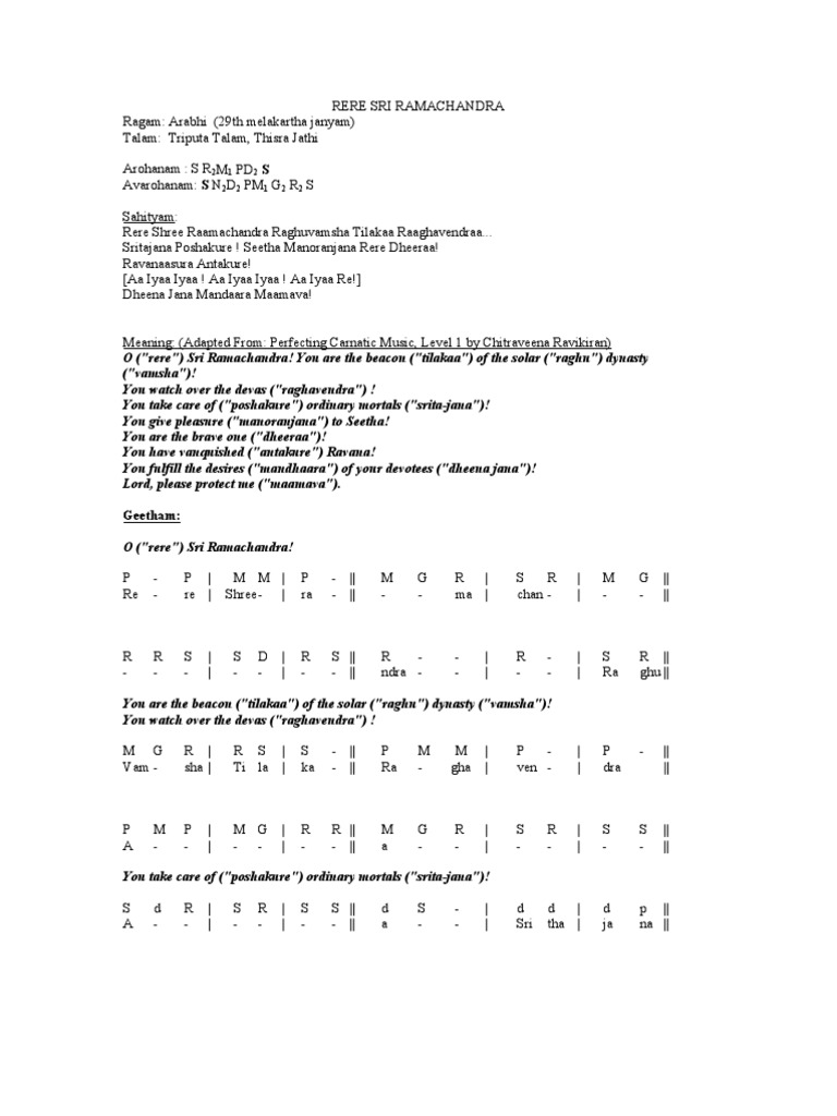 Reresrirama Arabhi Geetham