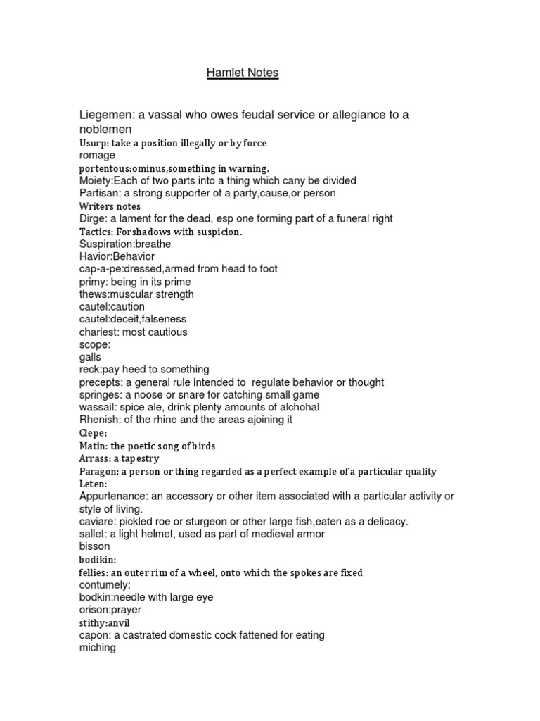 Hamlet: Key Themes and Notes | PDF | Poetry
