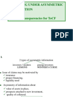 Financing Under Asymmetric Information: 3Th Set of Transparencies For Tocf