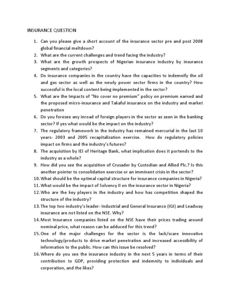 Insurance Question Insurance Innovation