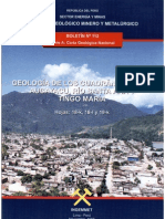 Geología - Cuadrangulo de Aucayacu (18k), Río Santa Ana (18l) y Tingo María (19k), 1998