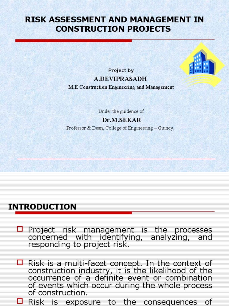 New Risk Assessment and Management in Construction Projectss Project ...