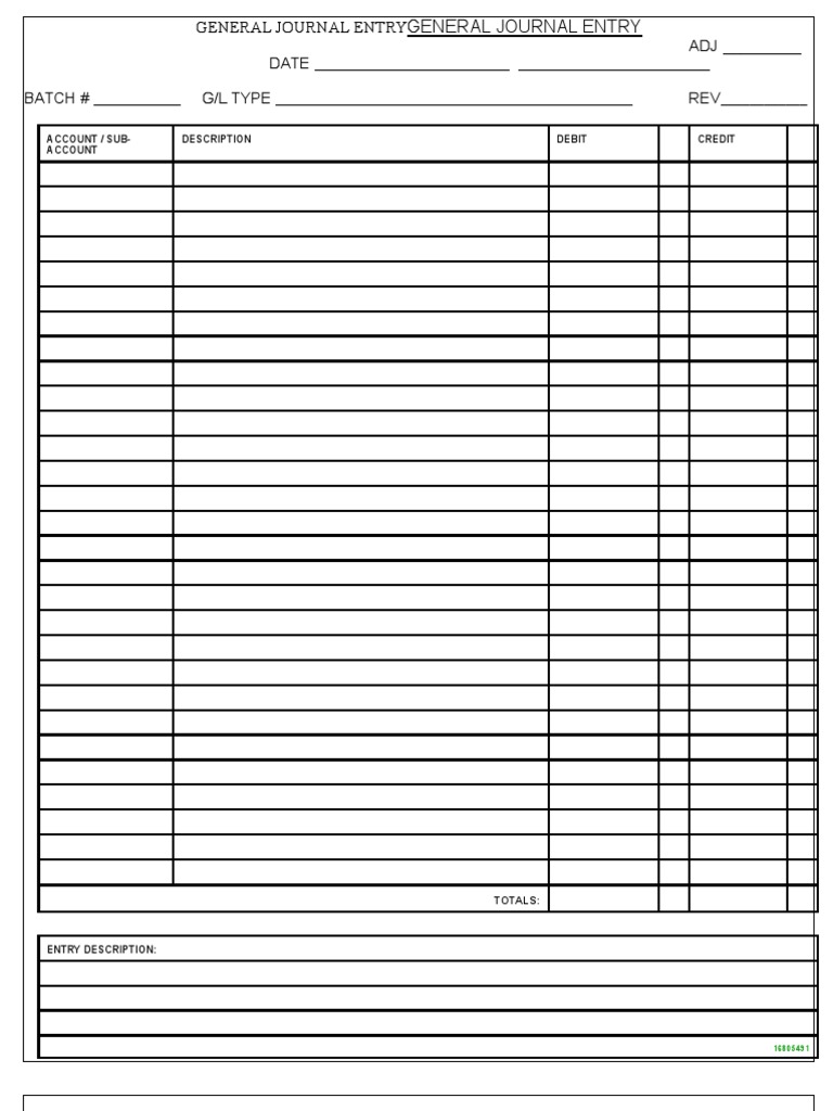 General Journal Entry Template | PDF