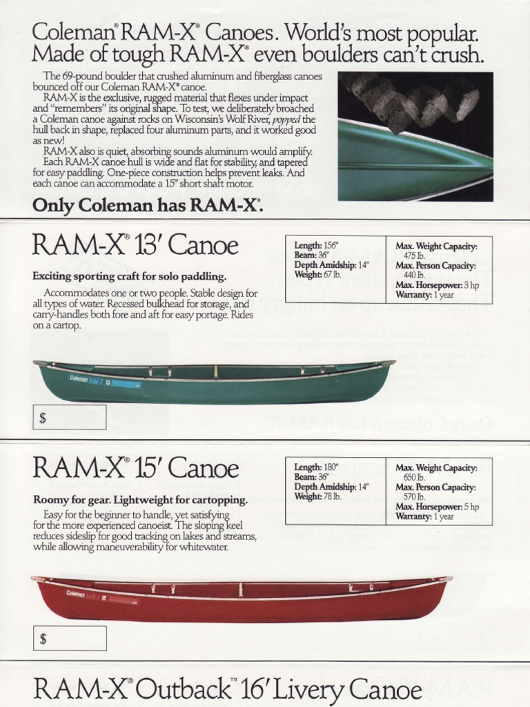 Coleman Brochure | Canoe | Paddling