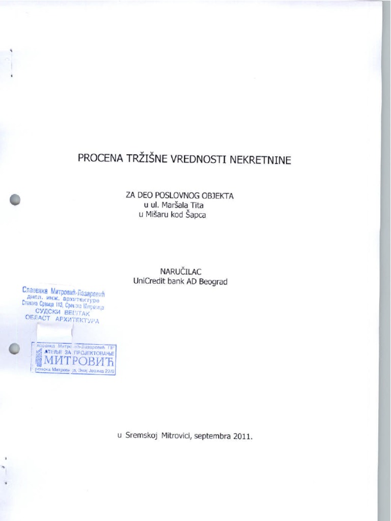 Procena Tržišne Vrednosti Nekretnine | PDF
