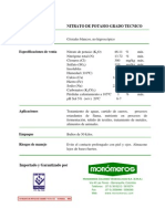 Nitrato de Potasio Grado Tecnico (FT)