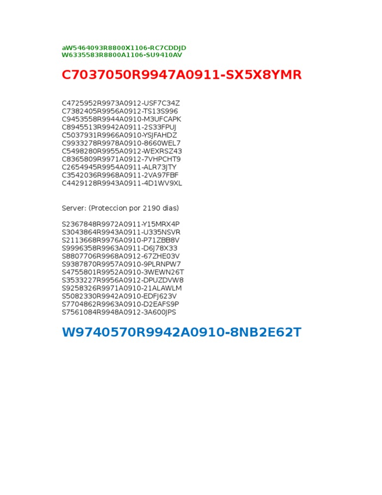Unique Product Codes List | PDF | Technology & Engineering