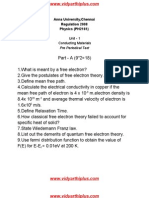 Anna University, Chennai Regulation 2008 Physics (PH2161) : Unit 1 Conducting Materials