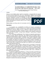 Concentração industrial e competitividade uma análise do setor de cervejas do brasil – 1997-2012