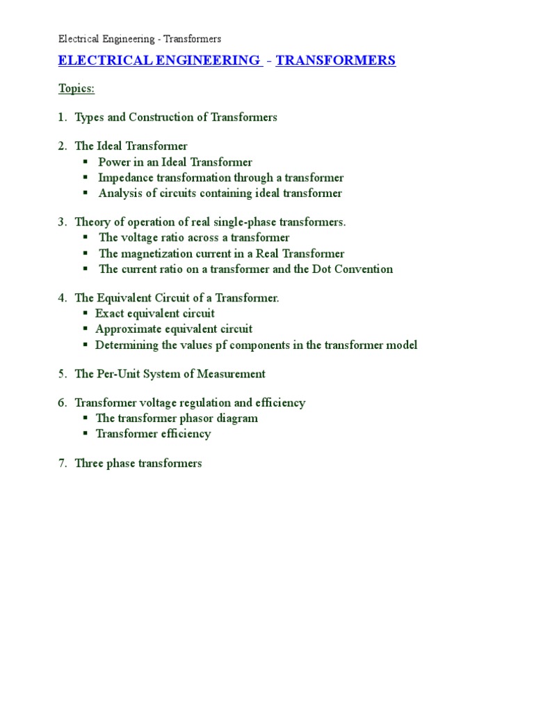 Transformers (ALL TOPICS) | PDF | Teaching Methods & Materials ...