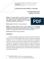 O PENSAMENTO DE MAX WEBER E A EDUCAÇÃO