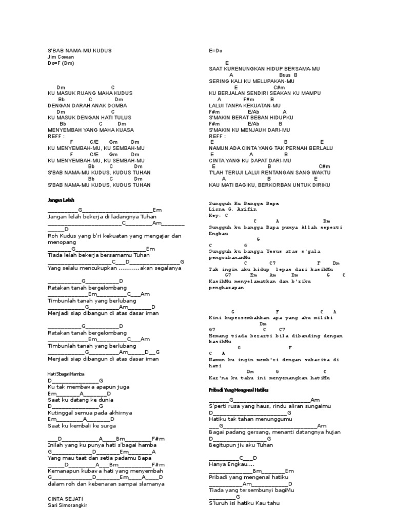 Chord Lagu Rohani PDF