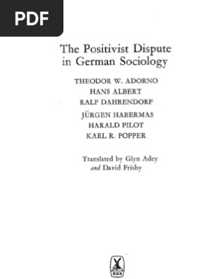 The Positivist Dispute In German Sociology Positivism - 