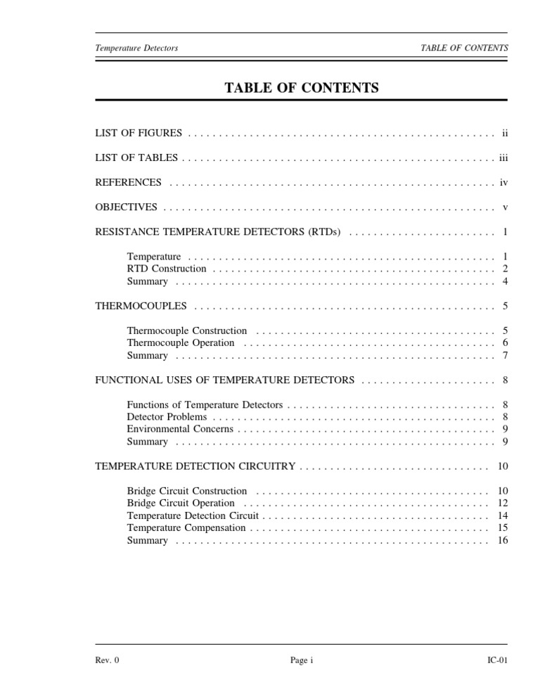 Temperature Detectors: Rev. 0 IC-01 | PDF | Computers | Technology ...