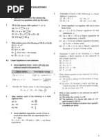 Form 2 Math Chapter 4 Linear Equation