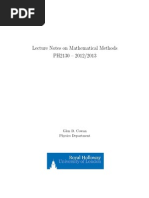 Lecture Notes On Mathematical Methods PH2130 - 2012/2013: Glen D. Cowan Physics Department