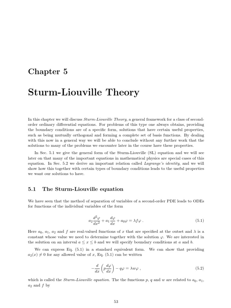 Sturm-Liouville Theory Explained | PDF | Eigenvalues And Eigenvectors ...