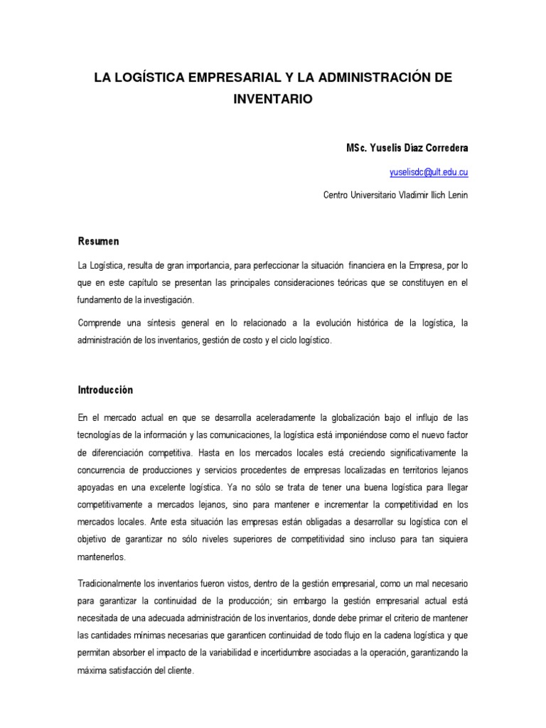 Logistica y Administracion de Inventarios | PDF | Finanzas y dinero