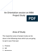 An Orientation Session On MBA Project Study