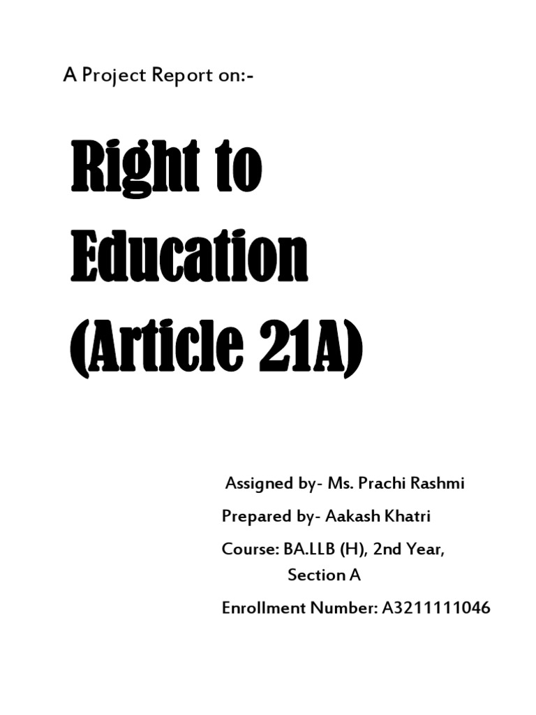 right to education article 21a pdf
