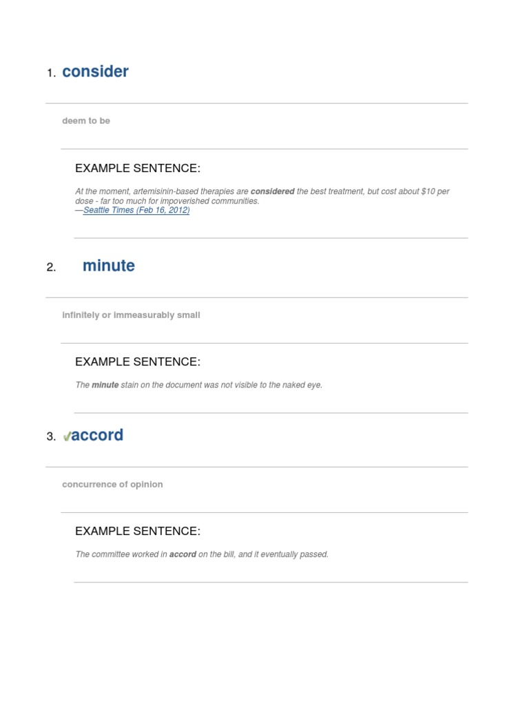 Vocabulary Definitions and Examples | PDF | Concept