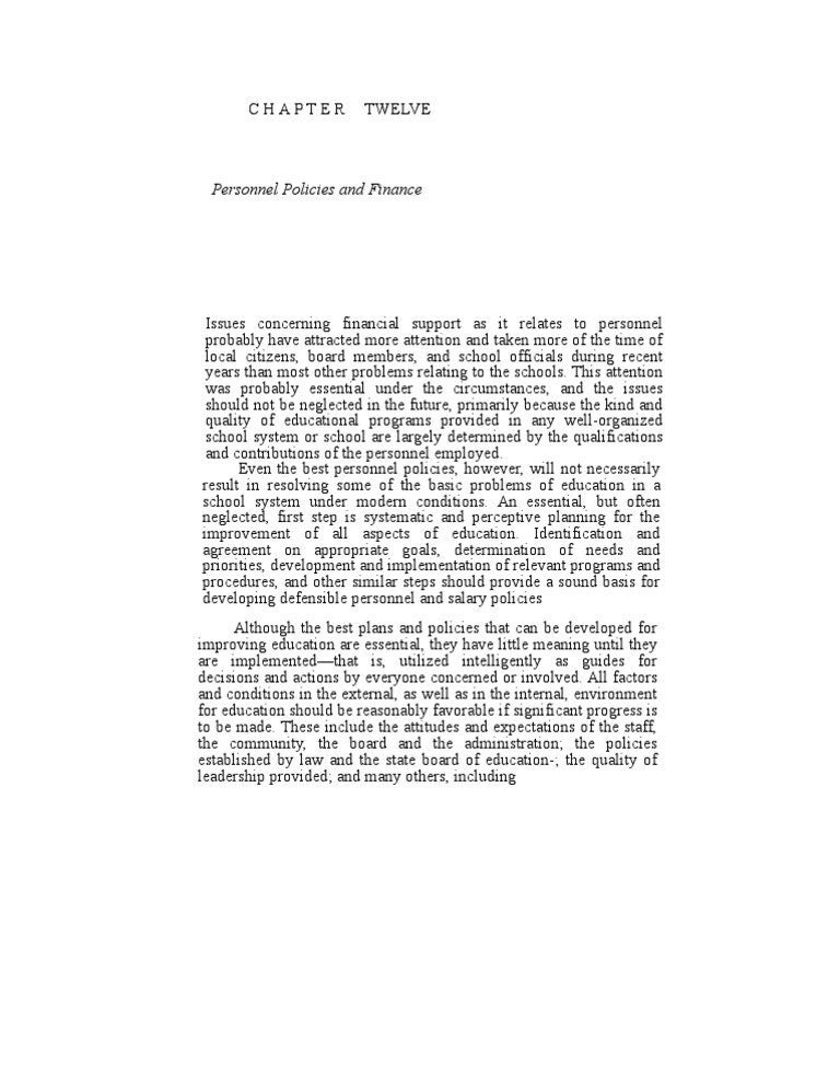Personnel Policies and Financial Support | PDF | Career & Growth