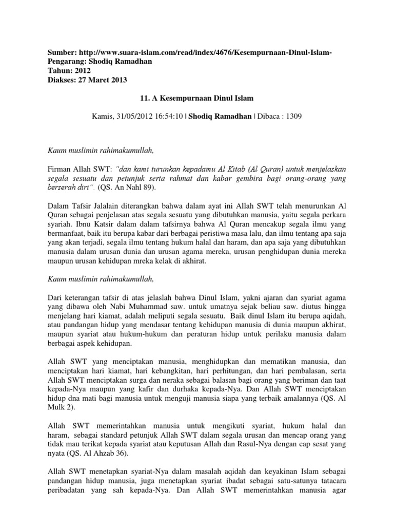 Agama Tugas Tulisan 11 Dan 12 Pdf