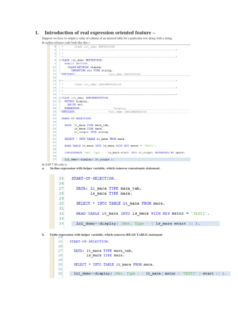 SAP 7.40 New ABAP Features Overview | PDF | Technology & Engineering