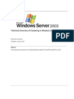 Technical Overview of Clustering in Windows Server 2003: Microsoft Corporation Published: January 2003