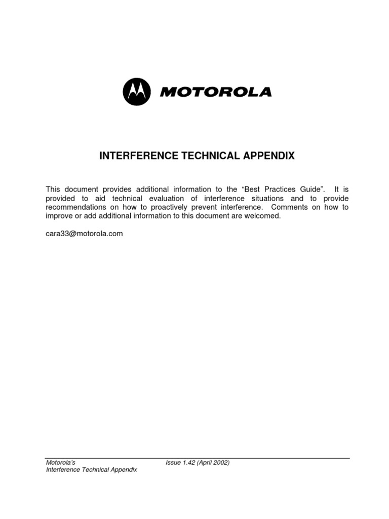 Interference Technical Appendix | PDF | Radio Spectrum | Radio