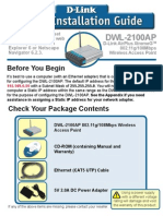 WAP D-Link DWL-2100AP Installation Guide