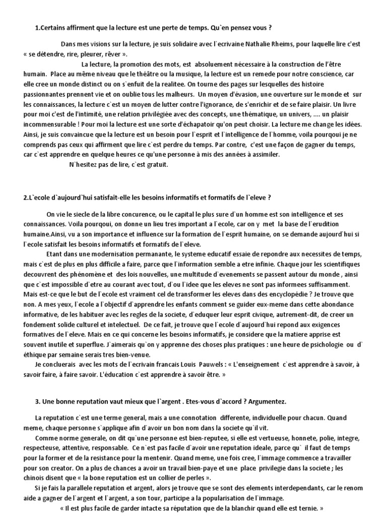Importance de la lecture et éducation moderne | PDF | Lecture ...