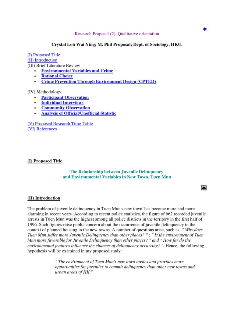 qualitative research proposal structure