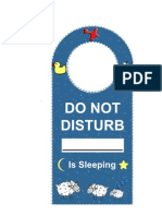Do Not Disturb the Baby Door Sign