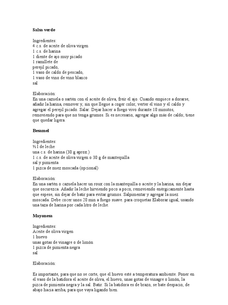 Salsa Verde PDF Cocina europea Comida regional y étnica