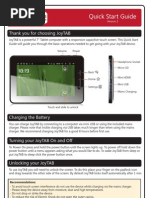Quick Start Guide: Thank You For Choosing Joytab
