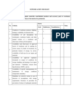 Supplier Audit Checklist