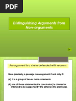 Arguments vs Non Arguments 