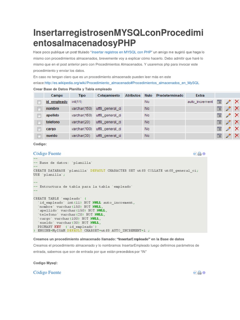Insertar Registros en MySQL con PHP | PDF | Mi sql | Gestión de datos