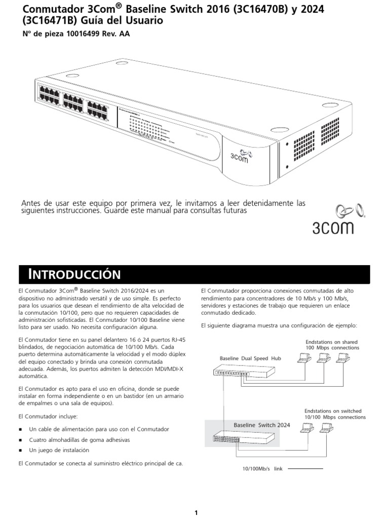 SW 3com PDF | PDF | Conmutador de red | Enchufes y tomas de corriente ...