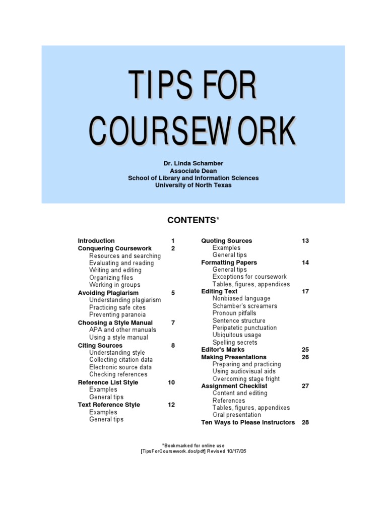 Tips For Course Work Citation Plagiarism