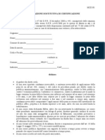 Dichiarazione - DICHIARAZIONE SOSTITUTIVA DI CERTIFICAZIONE - PDF Sostitutiva Di Certificazione