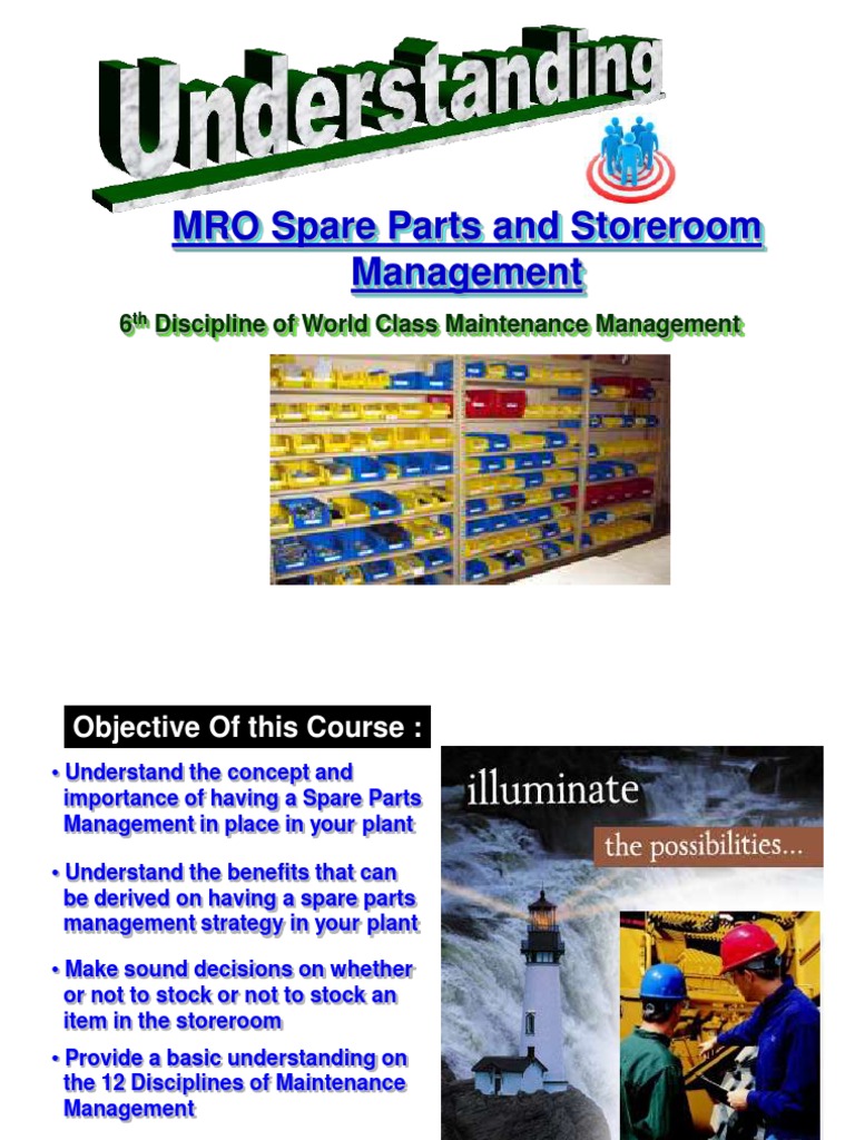 MRO Spare Parts Management Overview | PDF | Inventory | Warehouse