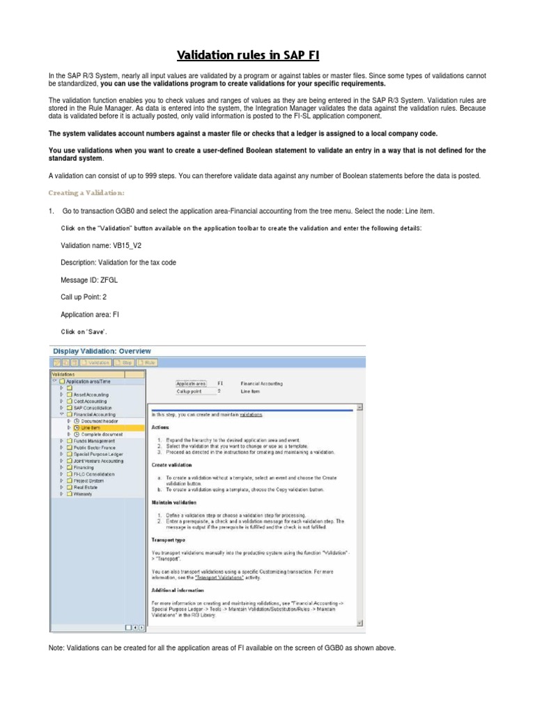 Validation Rules in SAP FI | Download Free PDF | Boolean Data Type ...