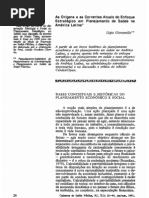 As origens e as correntes atuais do enfoque estratégico em planejamento de saúde na América Latina