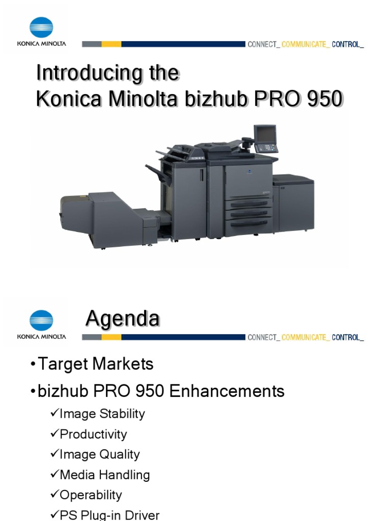 Bizhub PRO 950 Launch Presentation v2 | Tab (Gui) | Computer Architecture