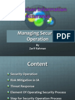 Enterprise Information Assurance (Managing Security Operation)